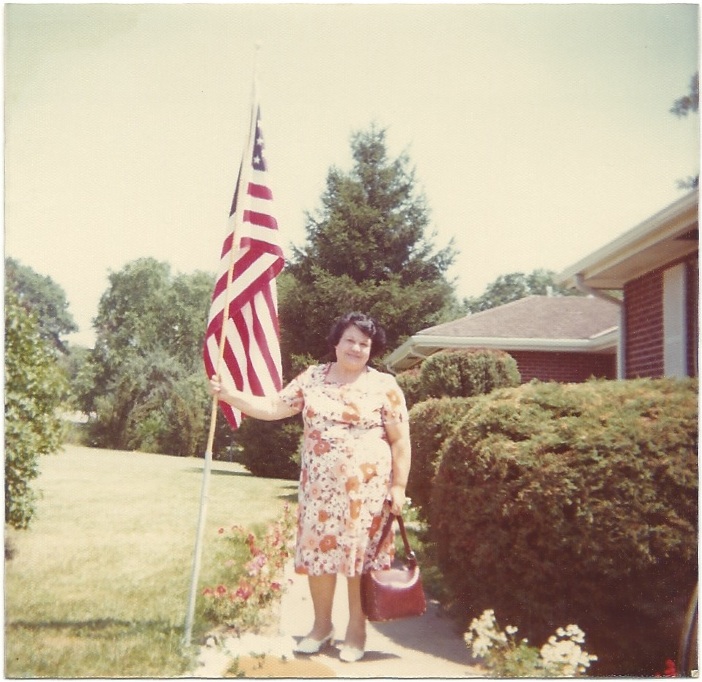 Mom with American Flag late 70's