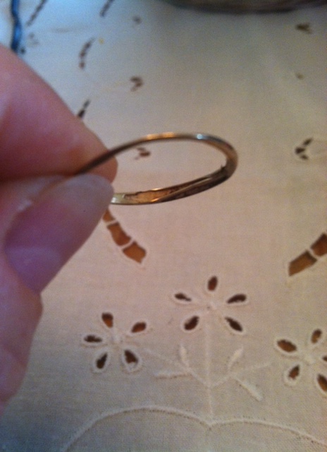 The inside of the old wedding band still has dough stuck in it if you look close.