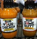 Classy labels - "Enhance your Breasts - Rub your Chicken" and the ever popular, "Rub Some Butt"
