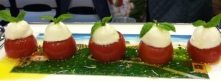 Ridiculously cute tomato appetizers.