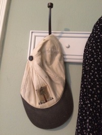 Dad's hat on my hook at home