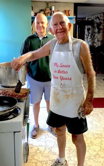 edited Uncle Richard in sauce stained apron